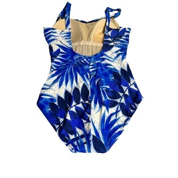 Speedo Women's Size‎ 18 Blue/white One Piece Swimsuit Summer Beach - Picture 4 of 5